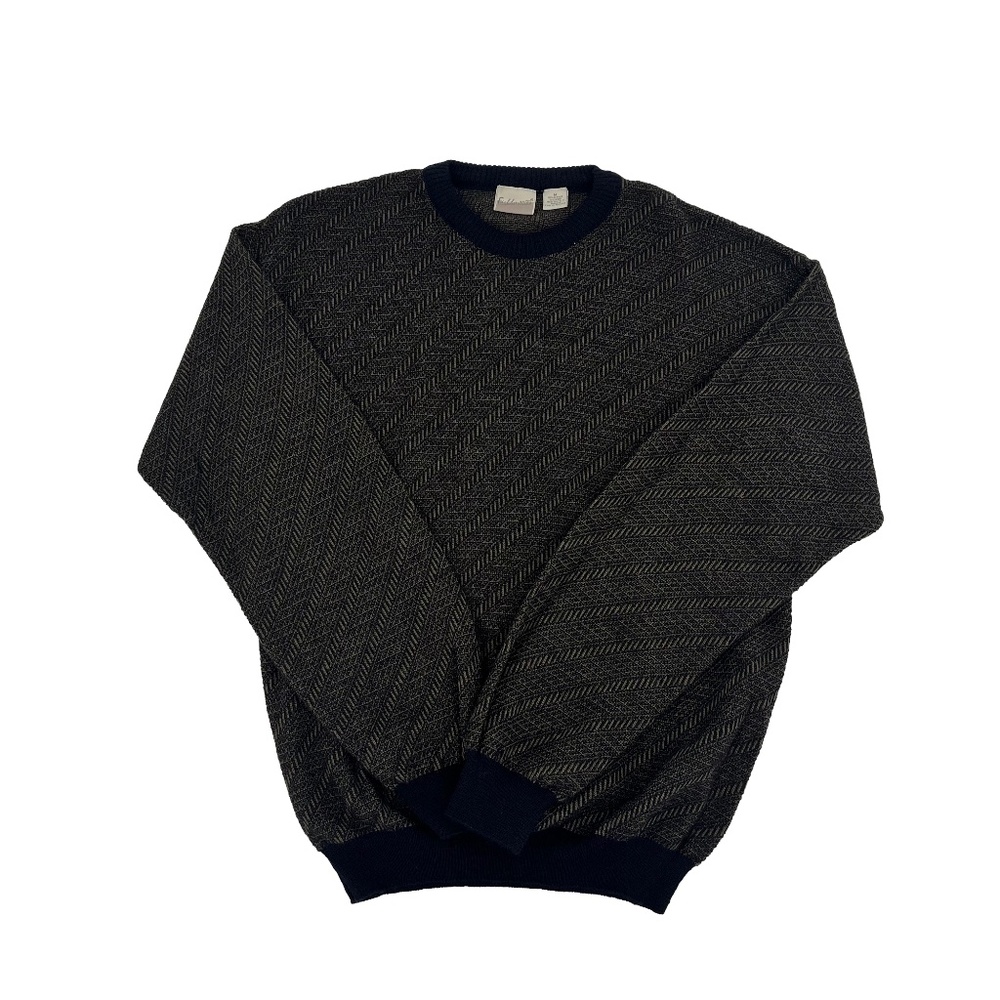 Fieldmaster Mens Size M Pullover Sweater Blue Beige Crew‎ Neck Long Sleeve